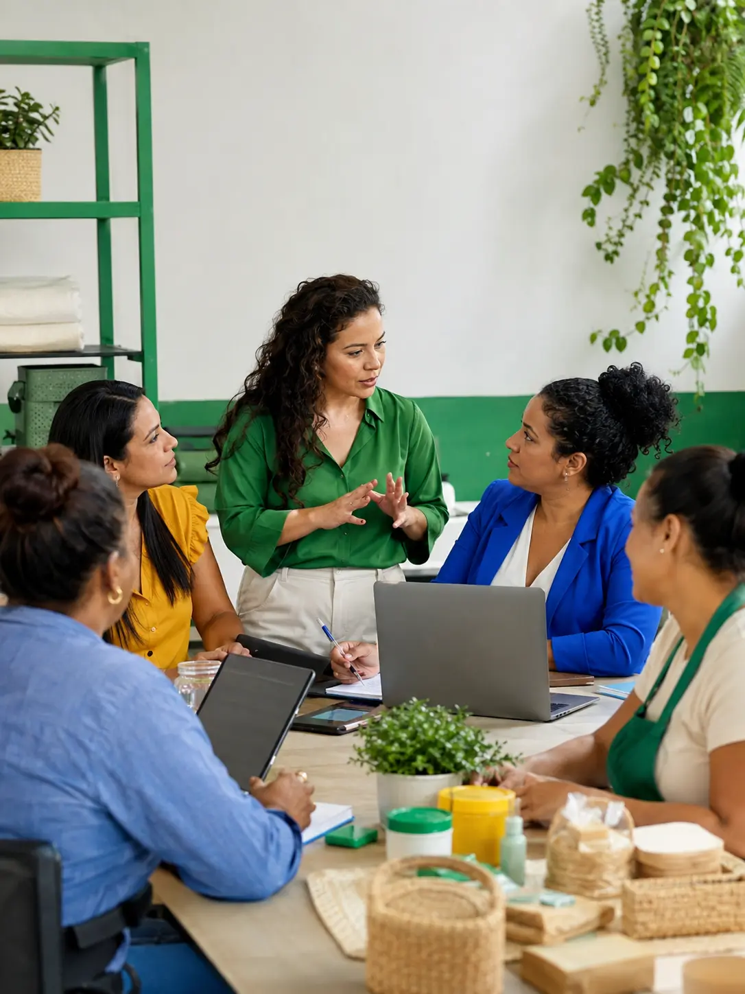 Grupo de mulheres reunido em roda de capacitação.